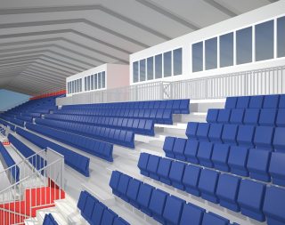 Temporary Stadium, Dusseldorf, Grandstands