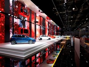 Ambrosius and NUSSLI's first collaborative project is an eye-catching and memorable exhibition stand: Opel at the 2014 Paris Motor Show 