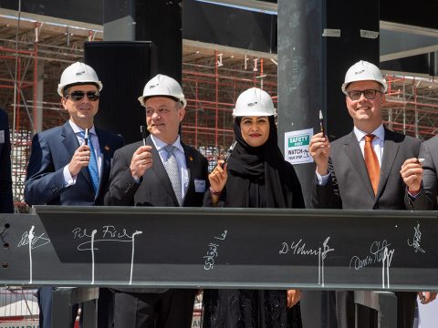 Today saw yet another milestone in the construction phase of CAMPUS GERMANY, the German Pavilion at Expo 2020 in Dubai.
