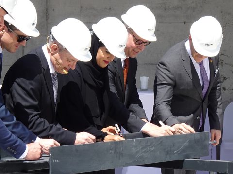 The topping-out ceremony of the German Pavilion at the Expo site in Dubai took place today.