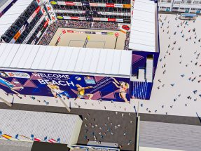 Visualización del estadio para el A1 CEV Campeonato Europeo de Vóley Playa