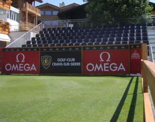 At the international Omega European Masters golf tournament, NÜSSLI built multiple grandstands for a total of 1,800 fans
