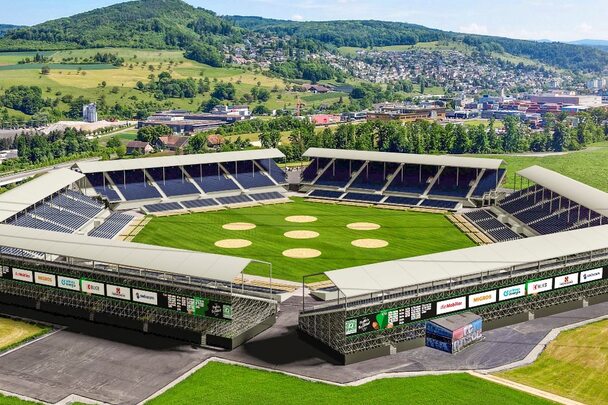 Swiss Federal Wrestling and Alpine Festival Pratteln in the Basel-Country 2022 with the 22nd Festival Arena by NUSSLI