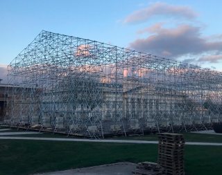 Image: In preparation for the documenta 14, NUSSLI built the scaffolding for “The Parthenon of Books”.