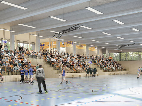 Image interior view of the eight-sport hall