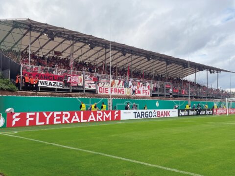 SV Elversberg at home in new interim stadium