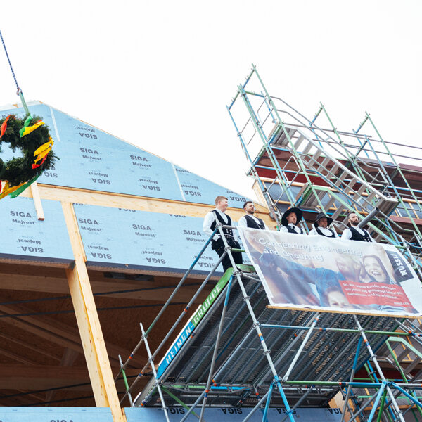 Topping-out ceremony for Europe's largest eight-court gymnasium celebrated in Monheim