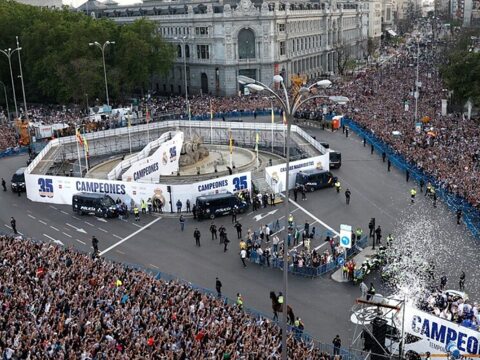 Celebración del campeón de fútbol español Real Madrid