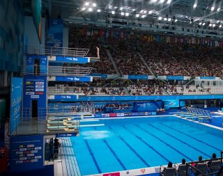 Imagen: Para el 17º Campeonato Mundial de Natación de FINA celebrado en Budapest, NUSSLI amplió el Danube Arena con 9000