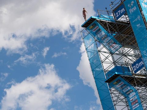 Image: The high diving tower at the 17th FINA World Championships was recognized as the "Sports Venue of the Year 2017" 