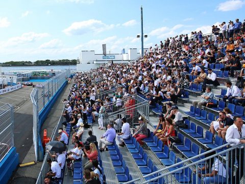 Picture: NUSSLI realized a temporary grandstand for the racing fans, and built camera towers and a pedestrian bridge alo